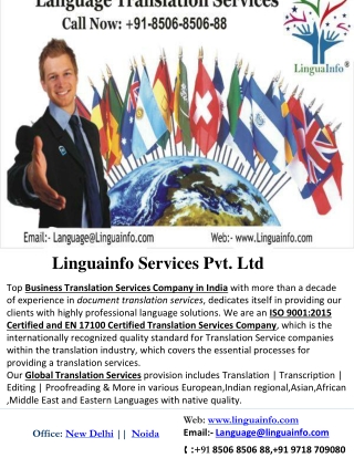 India's No.1 Certified Language Translation Company In India |Linguainfo