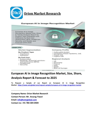 European AI in Image Recognition Market Trends, Size, Competitive Analysis and Forecast 2019-2025