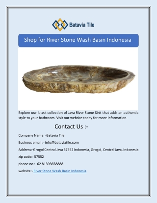 Shop for River Stone Wash Basin Indonesia 