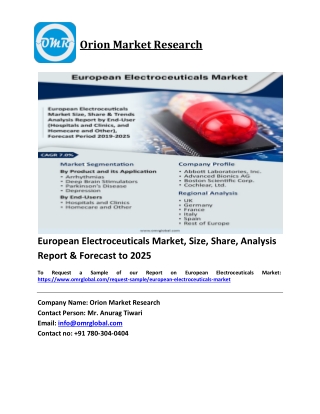 European Electroceuticals Market Trends, Size, Competitive Analysis and Forecast 2019-2025