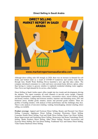 Direct Selling in Saudi Arabia