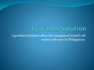 Call Center software support by lgorithm solutions