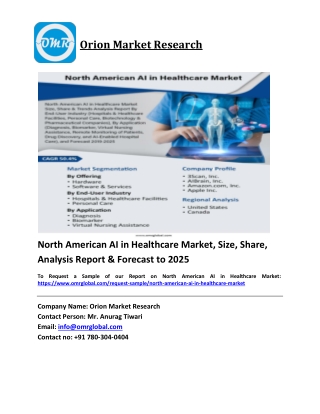 North American AI in Healthcare Market Trends, Size, Competitive Analysis and Forecast 2019-2025