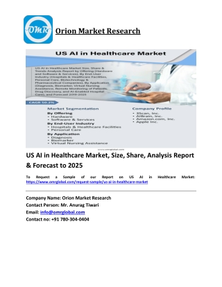 US AI in Healthcare Market Trends, Size, Competitive Analysis and Forecast 2019-2025