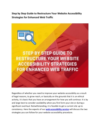 Step by Step Guide to Restructure Your Website Accessibility  Strategies for Enhanced Web Traffic