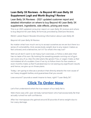 Lean Belly 3X Reviews