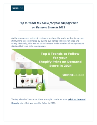Top 8 Trends to Follow for your Shopify Print on Demand Store in 2021