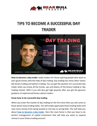 Tips to become a successful day trader