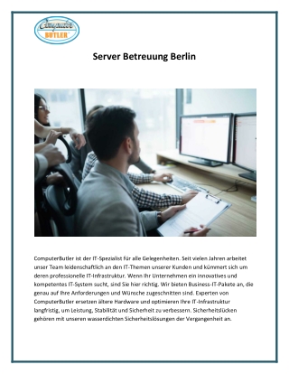 Server Betreuung Berlin