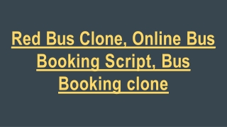Red Bus Clone, Online Bus Booking Script, Bus Booking clone