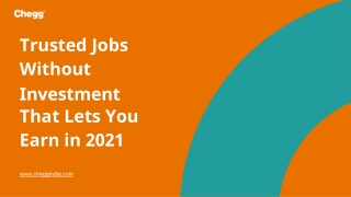 11 Trusted Jobs without Investment that lets you earn