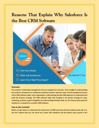 Reasons That Explain Why Salesforce Is the Best CRM Software