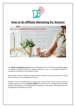 How to do Affiliate Marketing for Amazon