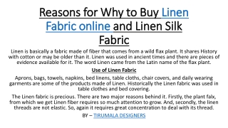 Buy Linen Fabric online and Linen Silk Fabric