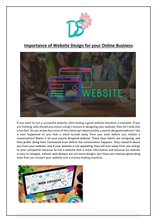 Importance of Website Design for your Online Business
