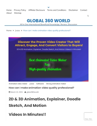 How can i make animation video quality professional global 360 world