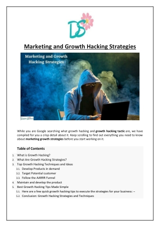 Marketing and Growth Hacking Strategies