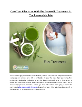 Cure Your Piles Issue With The Ayurvedic Treatment At The Reasonable Rate