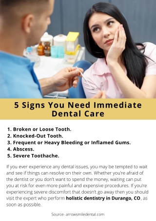 5 Signs You Need Immediate Dental Care