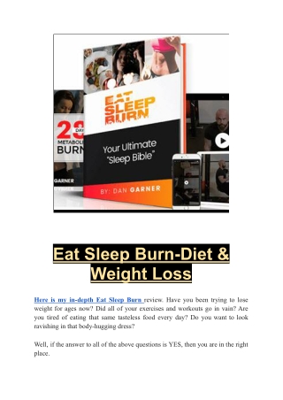 Eat Sleep Burn-Diet & Weight Loss