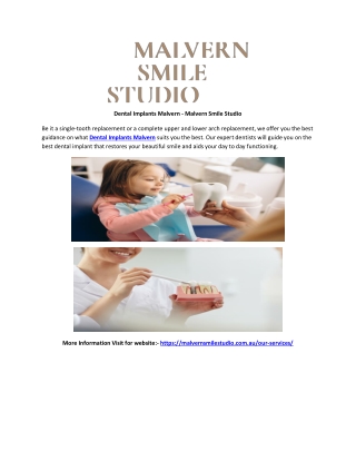 Dental Implants Malvern - Malvern Smile Studio