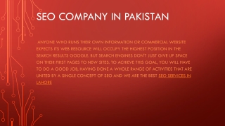 SEO services in Pakistan