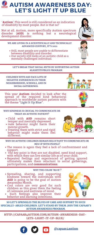 World Autism Day | Best Treatment for autism in Bangalore | Capaar
