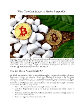 What You Can Expect to Find at SimpleFX?