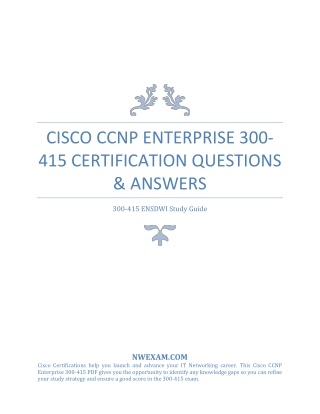 Cisco CCNP Enterprise 300-415 Certification Questions & Answers