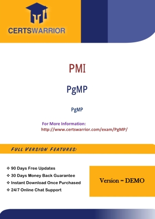 PgMP Practice Exam Material Best Exam Result 2020