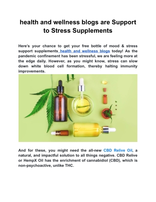 health and wellness blogs are Support to  Stress Supplements