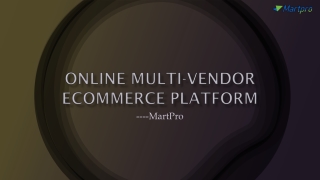 Online Multi-Vendor Ecommerce Platform