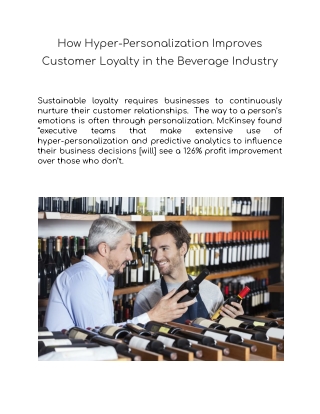 How Hyper-Personalization Improves Customer Loyalty in the Beverage Industry