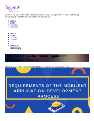 Requirements of the mobile application development process