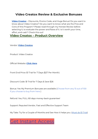 Video Creatox -earn money from youtube