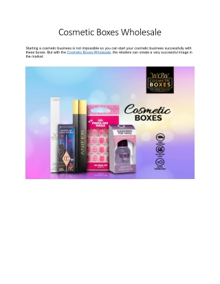 Cosmetic Boxes Wholesale