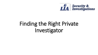 Finding the Right Private Investigator