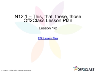 Demonstrative Pronouns - This - That - These - Those - Off2Class Lesson Plan