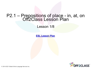Prepositions of Place - In - At - On - Free Off2Class ESL Download