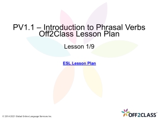 Introduction to Phrasal Verbs - Off2Class Free ESL Lesson Download