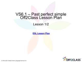 Past Perfect Simple - Free Off2Class ESL Lesson Download