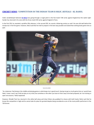 Latest Cricket News an Indian National Cricket Team