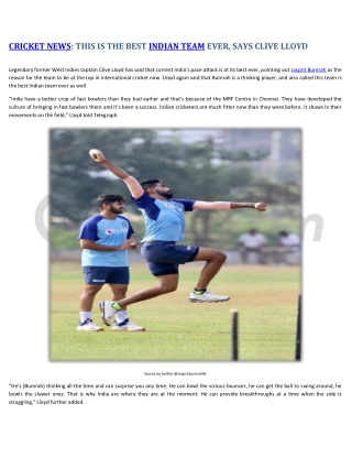 CRICKET NEWS: THIS IS THE BEST INDIAN TEAM EVER, SAYS CLIVE LLOYD