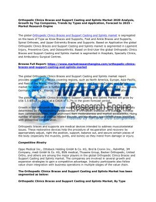 Orthopedic Clinics Braces and Support Casting and Splints Market