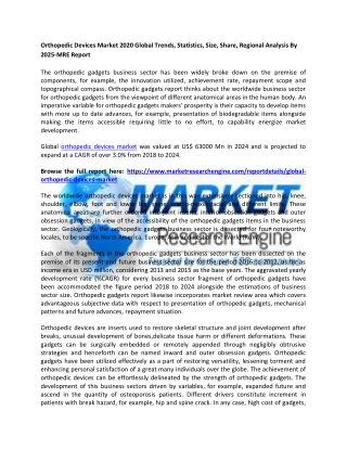 Orthopedic Devices Market