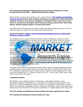 OTC Casting and Splinting Products Market