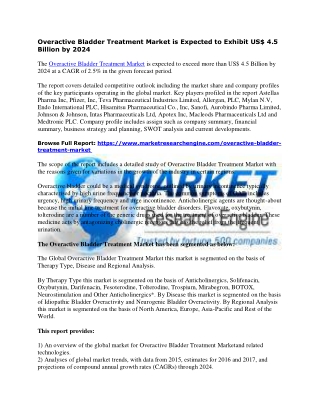 Overactive Bladder Treatment Market