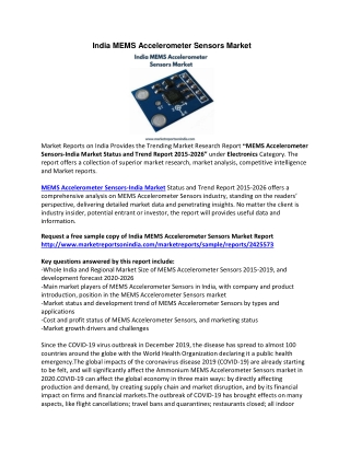 India MEMS Accelerometer Sensors Market