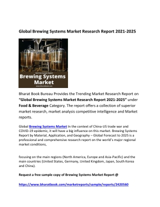 Global Brewing Systems Market Forecast 2021-2025