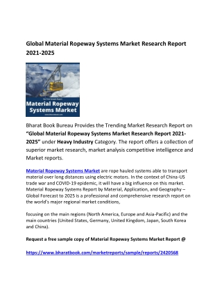 Global Material Ropeway Systems Market Forecast 2021-2025